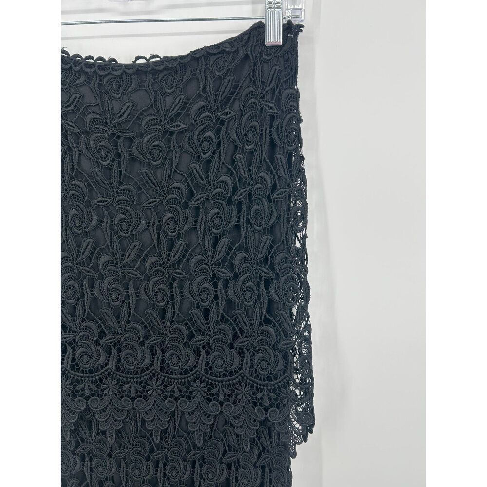 Nicole Bakti Black Lace Skirt Tiered Hem Sheer Eyelet Whimsigoth Fairy Small - Picture 5 of 6